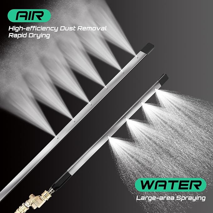 47" & 24" Radiator Cleaning Wand 2-Piece Set, 4500 PSI Stainless Steel Dual Water/Air Radiator Cleaner with Pressure Washer Gun Adapter & Tips for Cars, Trucks, Heavy Equipment, 47in-24in