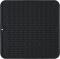 Silicone Dish Drying Mat, Non-Slip Easy Clean Sink Mat Large Heat-resistant Dish Drainer Mat for Kitchen Counter, Sink, Refrigerator or Drawer liner (12" x 12", BLACK)