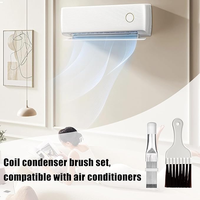 2Pcs Air Conditioner Fin CombsCondenser, Refrigerator Coil Cleaning Brush Evaporator Cleaner Stainless Steel Metal Radiator Fin Repair Tool for Refrigerators, Auto, Computers, Kitchens