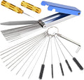 Carburetor Cleaning Kit, 13 Stainless Steel Wires, 10 Needles, 5 Nylon Brushes, 1 Pick, Torch Tip Cleaner Tool For Motorcycle, Lawnmower, Atv, Chainsaw, Spray Gun, Small Engine