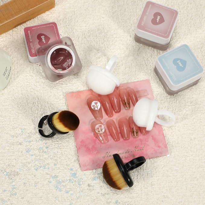 4Packs Nail Dust Cleaning Brush Ring,Soft Brushes for Clean Up Fingernails and Toenails Small Portable Nail Scrubber Brush Nail Duster Tools for Manicure and Pedicure (black and white)