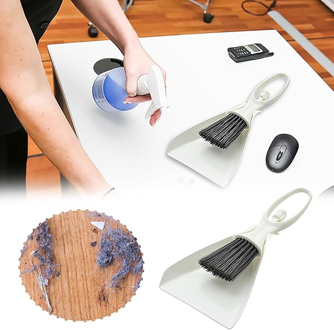 Long Handle Scrub Brushes for Cleaning Shower Small Dustpan Set Mini Design Desktop Cleaning Brush Dustpan Tub O Scrub (White, 18.00), Bgsaf4T4V