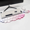 Ergonomic Cloud Silicone Gel Keyboard and Mouse Wrist Rest Set – Clear Wrist Rest for Computer Keyboard 60%/68%/75%, Comfort & Support for Typing and Gaming (Light Pink Blue)
