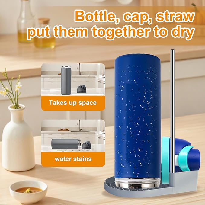 ( 2pcs)Silicone Water Bottle Boot and Bottle Drying Rack Compatible with Owala 40oz,Bottom Bumper Protector/Anti-Slip/Prevent scratches/Drying Rack Saves Space/Compatible with FreeSip Bottles,Black
