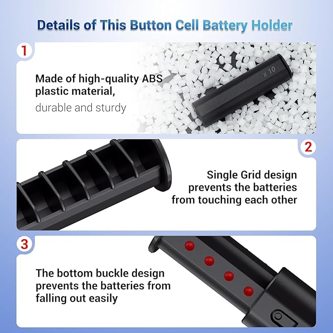 (2 Pack)LR41 Battery Holder,AA Size Coin Cell Battery Case for 20x LR41/AG3/SR41/192/384/RW87/SR41W/GP192/312 Hearing Aid Batteries,LR41 Button Storage,Allow to fit in AA Battery Slot