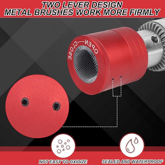 3pcs 1/2" 3/4" 1" Metal Copper Pipe Cleaner, Red Aluminum Copper Tube Pipe Cleaner Brush for Power Drill Suitable for Professional Plumbers and Industrial Purposes