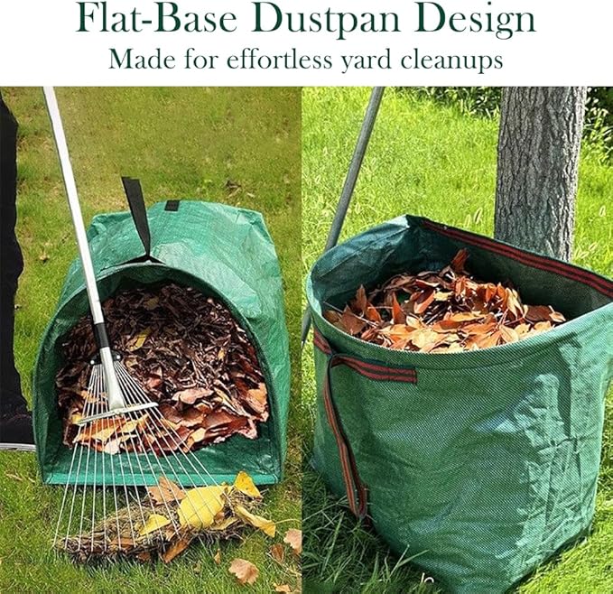 2 Pack Garden Leaf Bags 72 Gallon for Debris, Foldable Yard Waste Reusable Lawn Bags,Large Dustpan-Type with Gloves for Grass Clippings,Collapsible Trash Can for Outdoor Cleanup (72 Gallons)