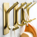 Taozun Adhesive Hooks - Brushed Gold Towel Hooks, Stainless Steel Stick on Wall Hooks Holder for Hanging Robe Sponges in Bathroom and Bedroom