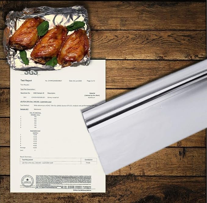 Heavy Duty Aluminum Foil, Food Grade Aluminum Foil Roll 12 Inches X 300 Feet - 300 Square Feet, 0.85mil Thickness