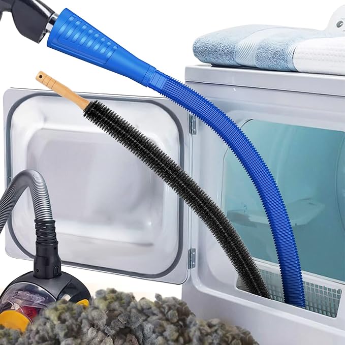 Sealegend 2 Pieces Dryer Vent Cleaner Kit, Dryer Lint Vacuum Attachment with Dryer Lint Remover Brush for Power Washer and Dryer Vent Vacuum Hose (Deep Blue)