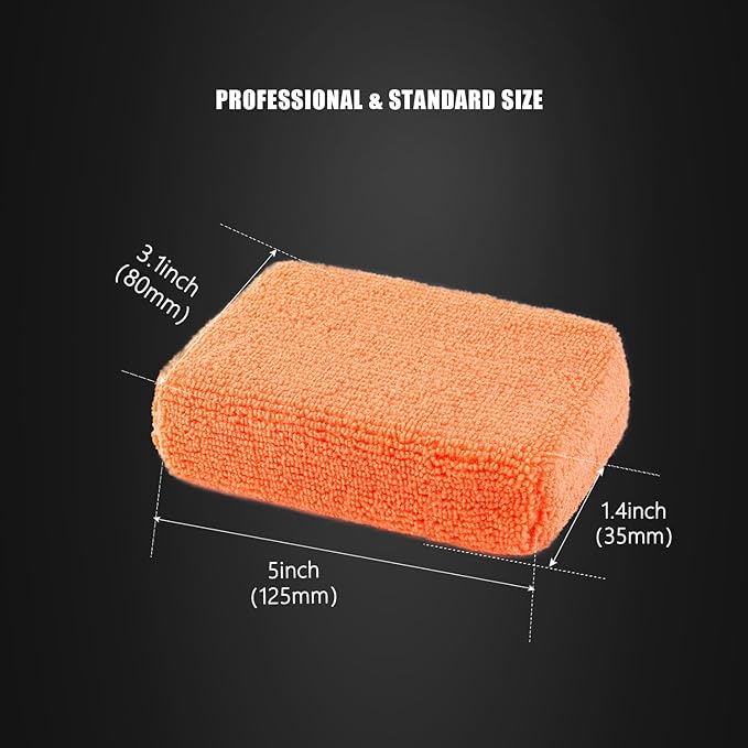 Microfiber Applicator Pad, SPTA Premium Microfiber Sponge and Cleaning Pads,Ultra-Soft, Safe for Sealants, Tire Dressings, Interior and Exterior Detailing, Car, Truck, SUV, RV, Motorcyle Care,10 Pack