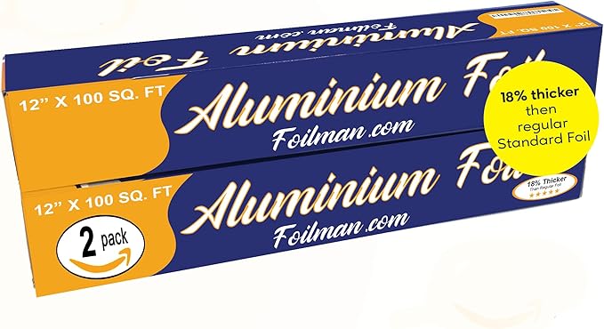 Foilman - Household Aluminum Foil Roll (18% Thicker Than Standard foil) - 2 Packs