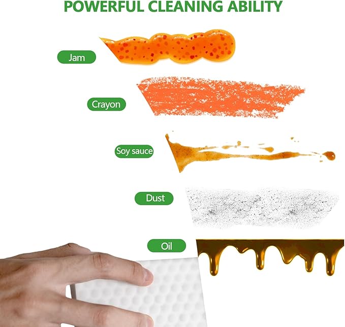 Magic Eraser Sponges 60 Pack, Extra Dense (2X Density), Heavy Duty Cleaning Sponges for Kitchen, Bathroom, Wall, Melamine Foam Pads for Tough Stains, No Scratching