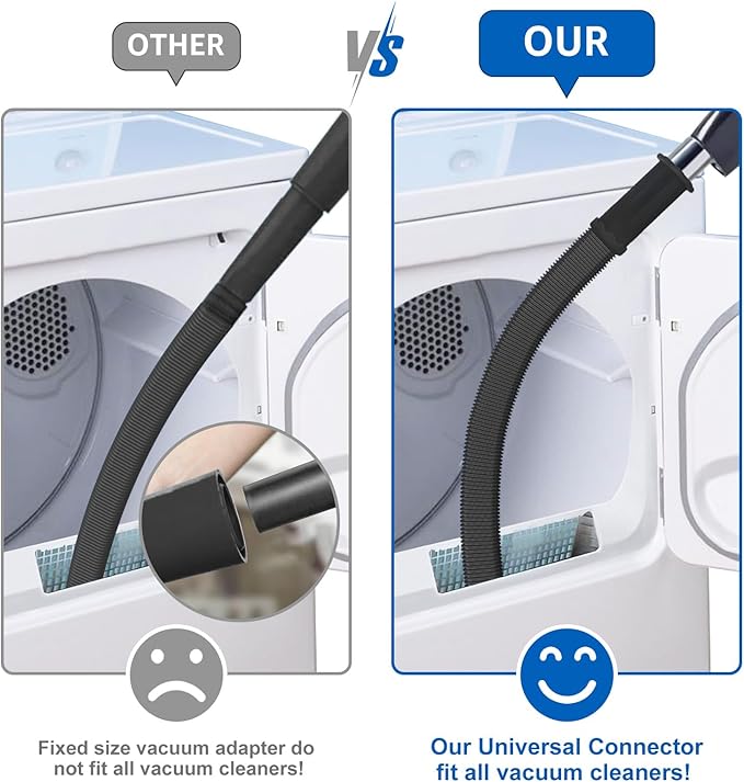 Sealegend Dryer Vent Cleaner Kit Vacuum Hose Attachment Compatible with Most Vacuum Cleaner, Quickly Lint Remover Cleaning Supplies, Black