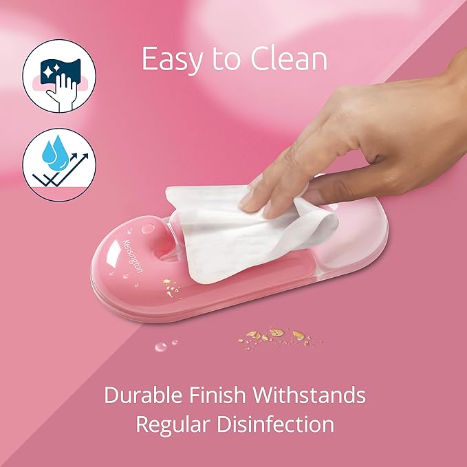 Kensington Gel Mouse Wrist Rest Support Cushion for Mice & Trackballs, Duo Gel Ergonomic Mouse Wrist Support for Pain Relief, Comfortable Non-Skid, Loop Pink 7.4" x 3.27" x 0.7" K62828WW