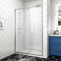 Pivot Glass Shower Door, 44-48" W x 71" H, 1/4"(6mm) Clear SGCC Tempered Glass, Brushed Nickel Finish, Magnetic Closure, Reversible Installation