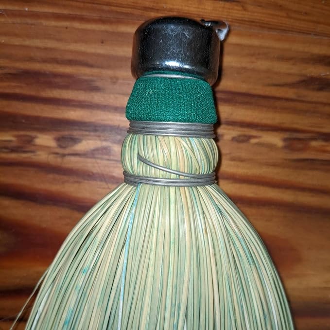 Lehman's Amish-Made Whisk Broom - Authentic Corn Straw Broom with Metal Hanging Hook, Natural, 11 inches
