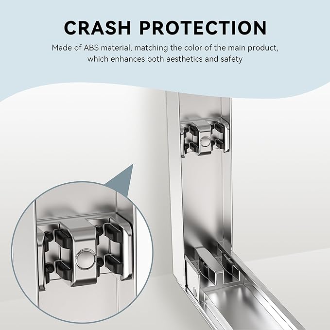44-48" W x 72" H Bathroom Double Sliding Shower Door, Semi-Frameless Shower Glass Doors with 1/4" (6mm) Clear SGCC Tempered Glass and Stainless Steel Handles, Easy to Install, Chrome