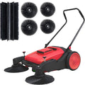 41" Industrial Walk-Behind Hand Push Floor Sweeper,14.5 Gallon Large Capacity, 46000 SqFt/Hour, Indoor, Outdoor Use Cleaning of Dust Litter Grass