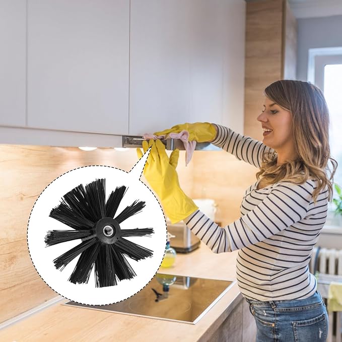 Chimney Brush Head Replacement Dryer Vent Pipe Cleaning Brush Compatible with Electric Drill for Home Vent and Duct Maintenance 3.93X3.93X2.16In