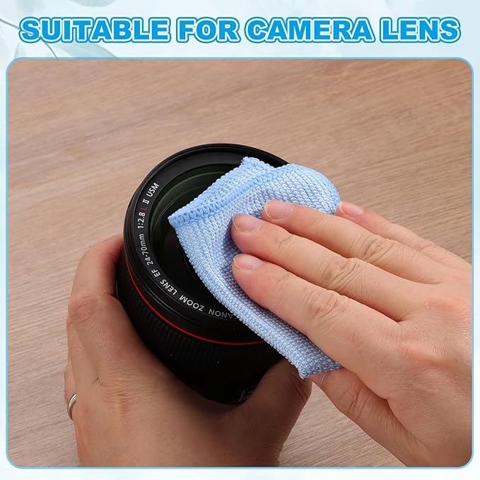 PATIKIL Glasses Cleaning Cloth 5.8" x 5.8", 6 Pcs Eyeglasses Polishing Cloth Soft Wipe Screen for Camera Lens Eyeglasses Screens Smart Devices, Blue
