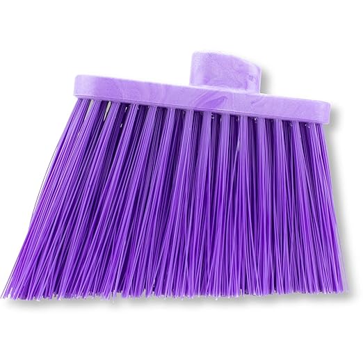 SPARTA Plastic Broom Head, Angled, Un-Flagged for Large Debris Indoor, Outdoor, Home, Restaurant, Lobby, Office, 12 Inches, Purple, (Pack of 12)