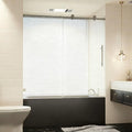56-60" W x 60" H Bathroom Frameless Tub Sliding Shower Door, Soft-Close Bathtub Single Sliding Shower Doors with 5/16" (8mm) Clear SGCC Tempered Glass, Reversible Installation, Matte Black