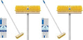 LOLA Deck Scrub Brush Outdoor Broom, Durable Bristles Remove Dirt, Grime, Grout, Leaves, Snow on Patios, Decks, Wet or Dry, 2 Pack
