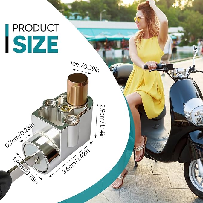 Universal Battery Box Lock for Electric Vehicles - Anti-Theft Metal Replacement Lock with 2 Keys, Fits E-Bike, Electrombile & Motorcycle