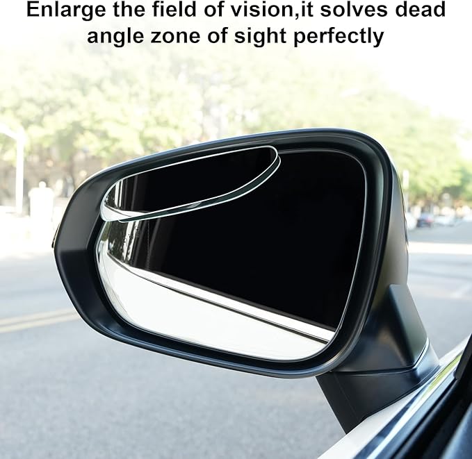 LivTee Long Blind Spot Mirror, Strip HD Glass Frameless Convex Rear View Mirrors Exterior Accessories with Wide Angle Adjustable Stick for Car SUV and Trucks, Pack of 2
