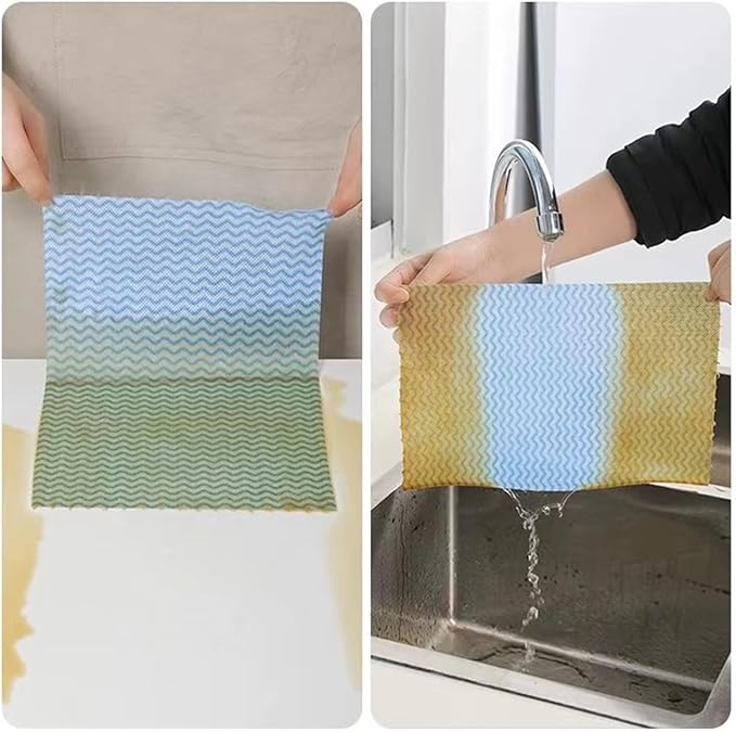 KLEENDOL200 Sheet Disposable Cleaning Cloths Disposable Dish Cloths Paper Towels Reusable Household Cleaning Towel 2 Rolls