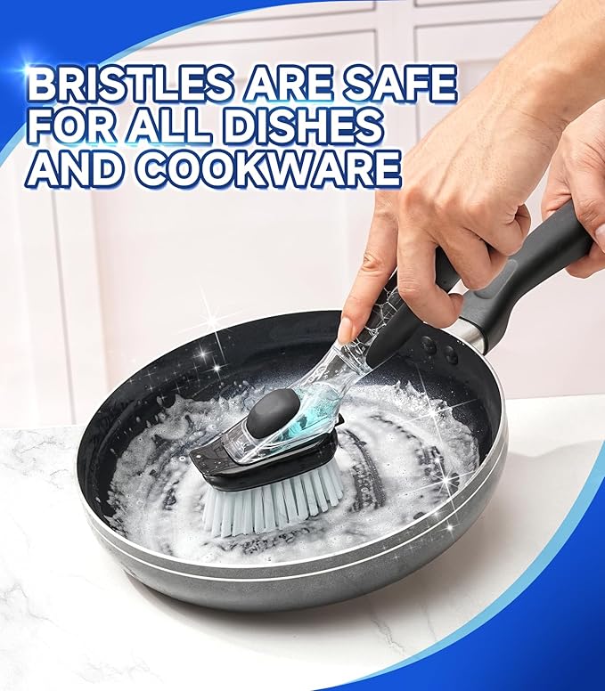 Dish Brush Head Replacement for OXO, 4 Pack Refill Head for OXO Dish Brush, Dish Brush Cleaning Soap Dispensing Head Replacement for Scrubber