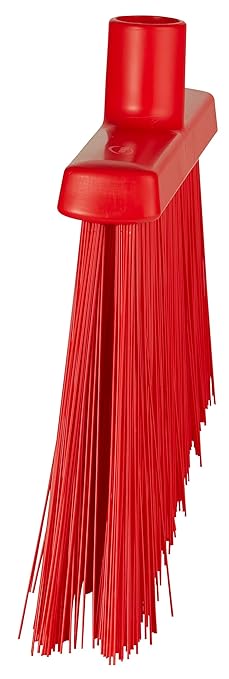 Vikan 29144 Broom,Angle Cut,Stiff,11",PP/PET,Red