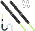 2 Pcs Drain Clean Brush Set,with 2 S-shape Hooks Extended Dryer lint Removal Brush Drain Clog Remover for Toilet, Kitchen Sink, Sewer Drain, Bathroom Tub(size:16 inch)