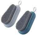 2PCS Heavy Duty Nail Brush for Cleaning Fingernails, Blue and Grey Fingernail Scrub Brush Durable Stiff Bristles Nail Hand Scrub Brush Toenail Brush Fingernail Brushes for Men Women Mechanics