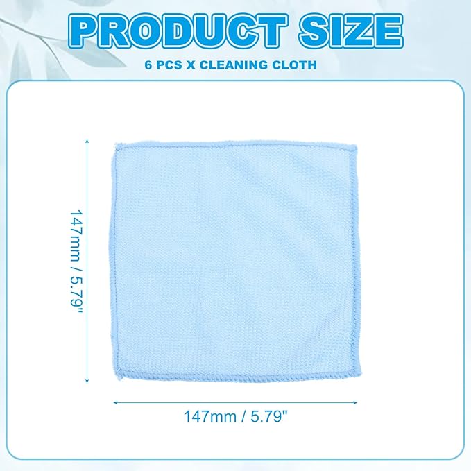 PATIKIL Glasses Cleaning Cloth 5.8" x 5.8", 6 Pcs Eyeglasses Polishing Cloth Soft Wipe Screen for Camera Lens Eyeglasses Screens Smart Devices, Blue