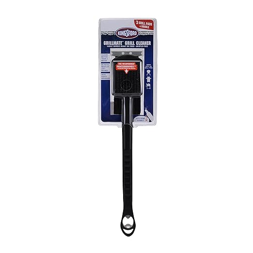 Kingsford Grillmate Grill Cleaner Scraper & Scrub Pad with 3 Pack Refill - Barbecue Grill Cleaning Brush No Bristles - Grate Scraper - Grilling Tools Tools for BBQ