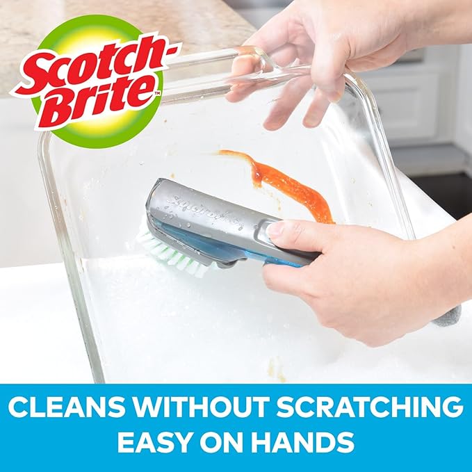 Scotch-Brite Soap Control Dishwand Brush Refills, Non-Scratch Scrub Brush Heads, Durable & Odor-Resistant, 3 Count (6 Total Refills)