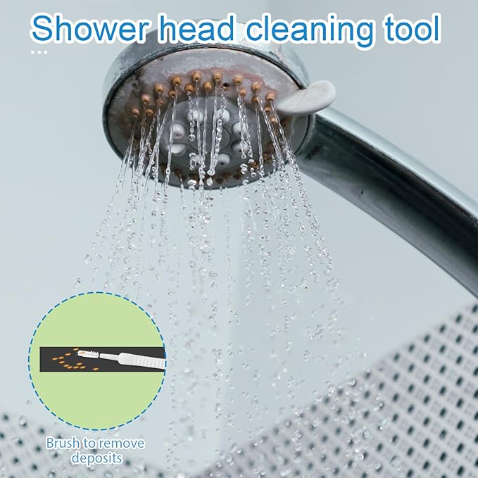Multi-Size Shower Head Cleaning Tool Kit, 2 Styles Showerhead Cleaner Brush Unclogging Picks for Bathroom Tiny Nozzle Openings & Small Hole Gaps