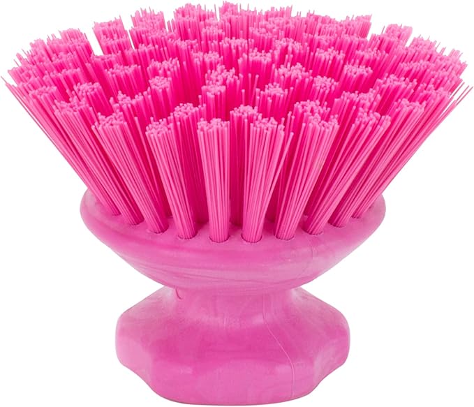 SPARTA 42395EC26 Plastic Scrubber Brush, Round Brush, Dish Scrub Brush With Color Coded For Cleaning, Kitchen, Bathroom, Bathtub, Dishes, Sink, 5 X 5 X 4 Inches, Pink, (Pack of 6)