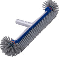POOLAZA 360 Degree Pool Brush - Heavy Duty 17.5" Pool Brush Head for inground Pools/Above Ground Pools, Spa, Hot Tub, Premium Bristle & Aluminum Handle for Standard Pool Pole