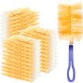 40 Count Duster Refills, Disposable Static Dust Removal Brush Replacement Head Compatible with Swiffer Duster Refills for Dusting Electronics Furniture Blinds Ceiling Fans, 1 Short Handle (Yellow)