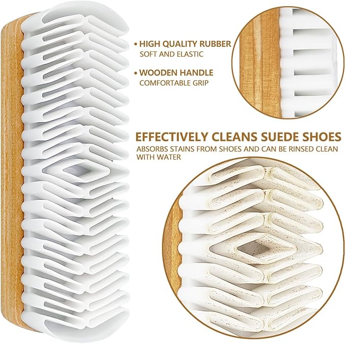 2Pcs Suede Shoe Brush and Eraser Suede Nubuck Cleaning Brush for Shoes
