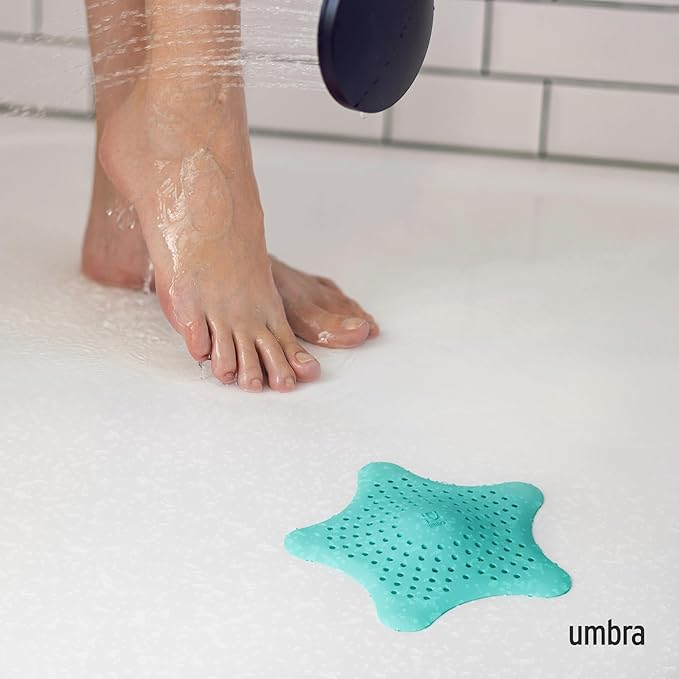 Umbra Starfish Drain Cover/Hair Catcher, Surf Blue