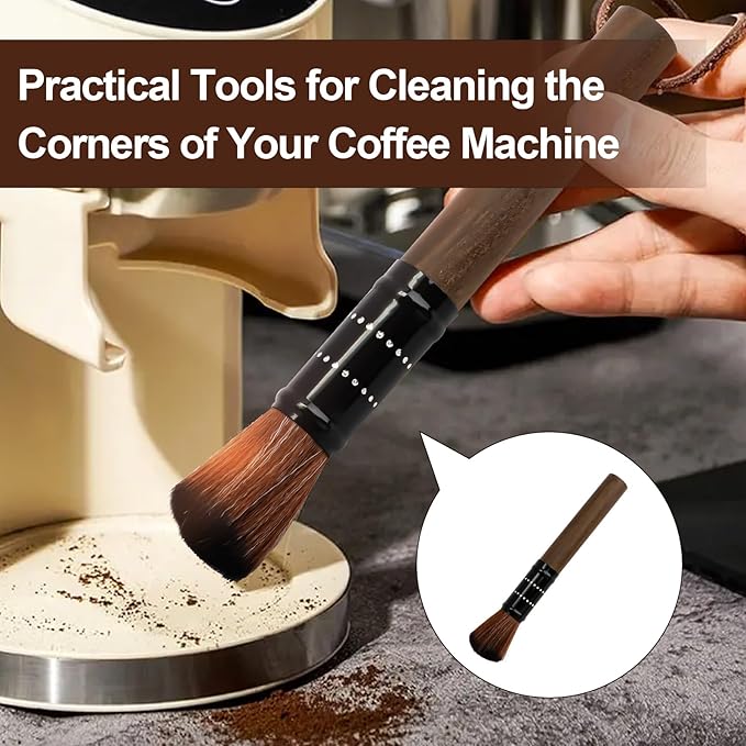 JEPELUS Coffee Grinder Brush, Barista Tools Wooden Espresso Machine Cleaner Brush, Coffee Cleaning Tool Pot Portafilter Milk Frother Dusting Accessories Home Kitchen Bar Gadgets