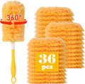 36 Pack Dusters Compatible with Swiffer Dusters for Cleaning, with 1 Handle, Multisurface 360° Dusters with 4X Microfibers, Disposable Heavy Duty Duster Refills, Helps Remove Allergens.
