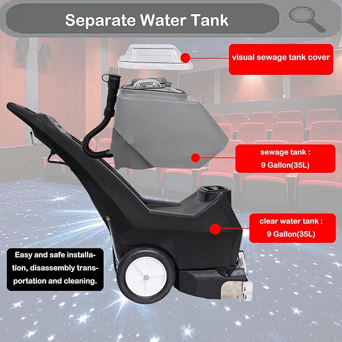 INTSUPERMAI Commercial Carpet Cleaning Machine Carpet Extractor Cleaner 3-in-1 Dry/Wet Cleaner Sofa Curtain Floor Cleaning Machine 70L Tank 110V