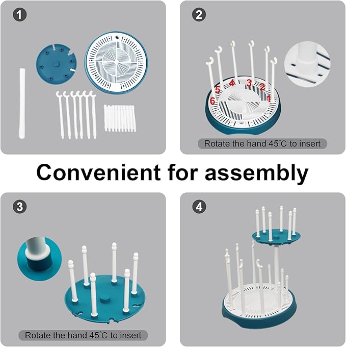 Baby Bottle Drying Rack,Double-Layer Bottle Drying Rack,Hold Up to 16 Baby Bottles,Suitable for Indoor, Kitchen, Living Room（Black and White）