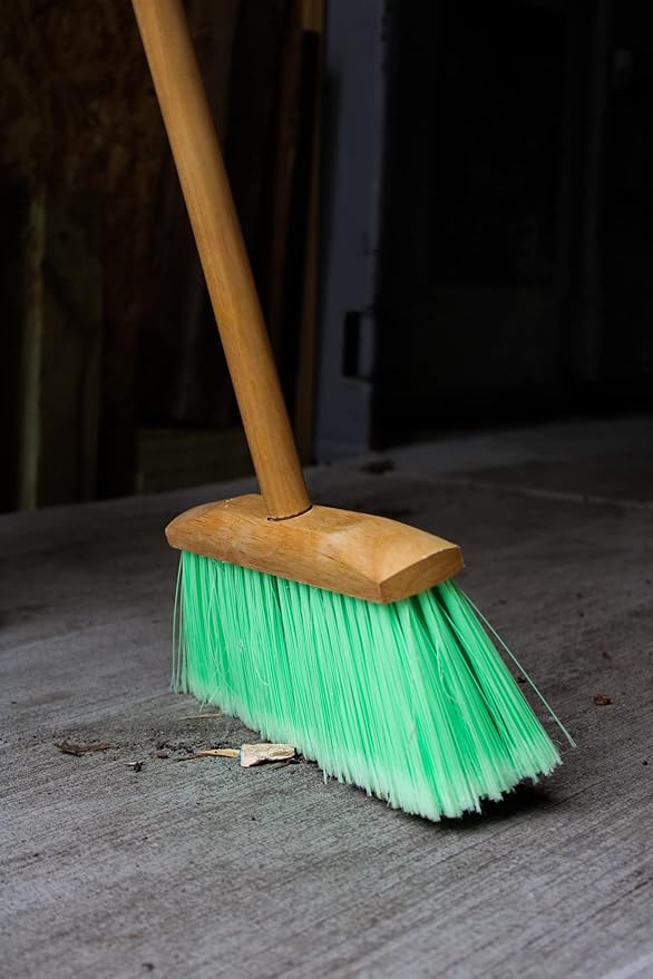 Indoor/Outdoor Heavy Duty Wooden Broom Brush, Sweeper, Head Replacement Soft bristles, Great use for Home, Kitchen, Room, Office, Patio, Deck Floor (Broom Head with a Handle)