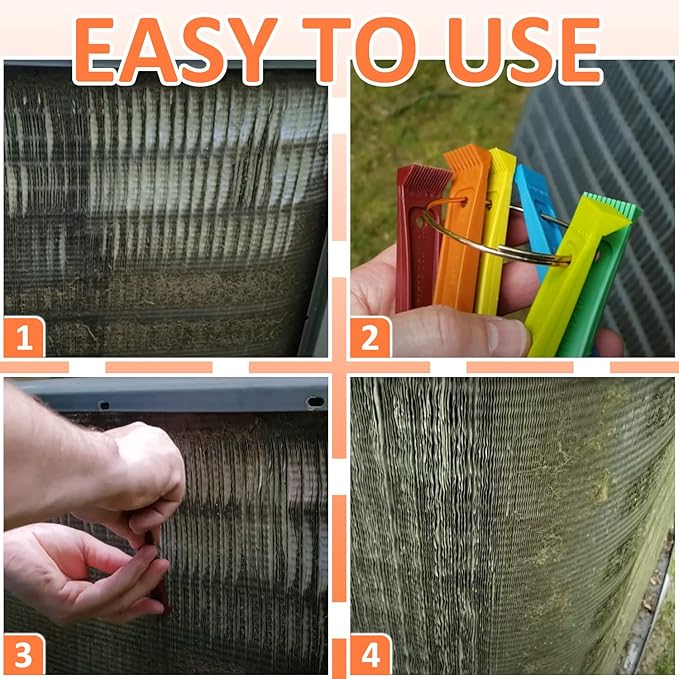 【Upgraded】 Air Conditioner Condenser Fin Comb Set Include FCR6 Fin Comb and Condenser Fin Comb Brush Repair Tool for Condenser Coil by Cenipar
